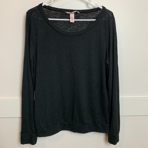 Victoria's Secret Sweaters - Victoria's Secret Black Sheer Lightweight Scoop Neck Sweater